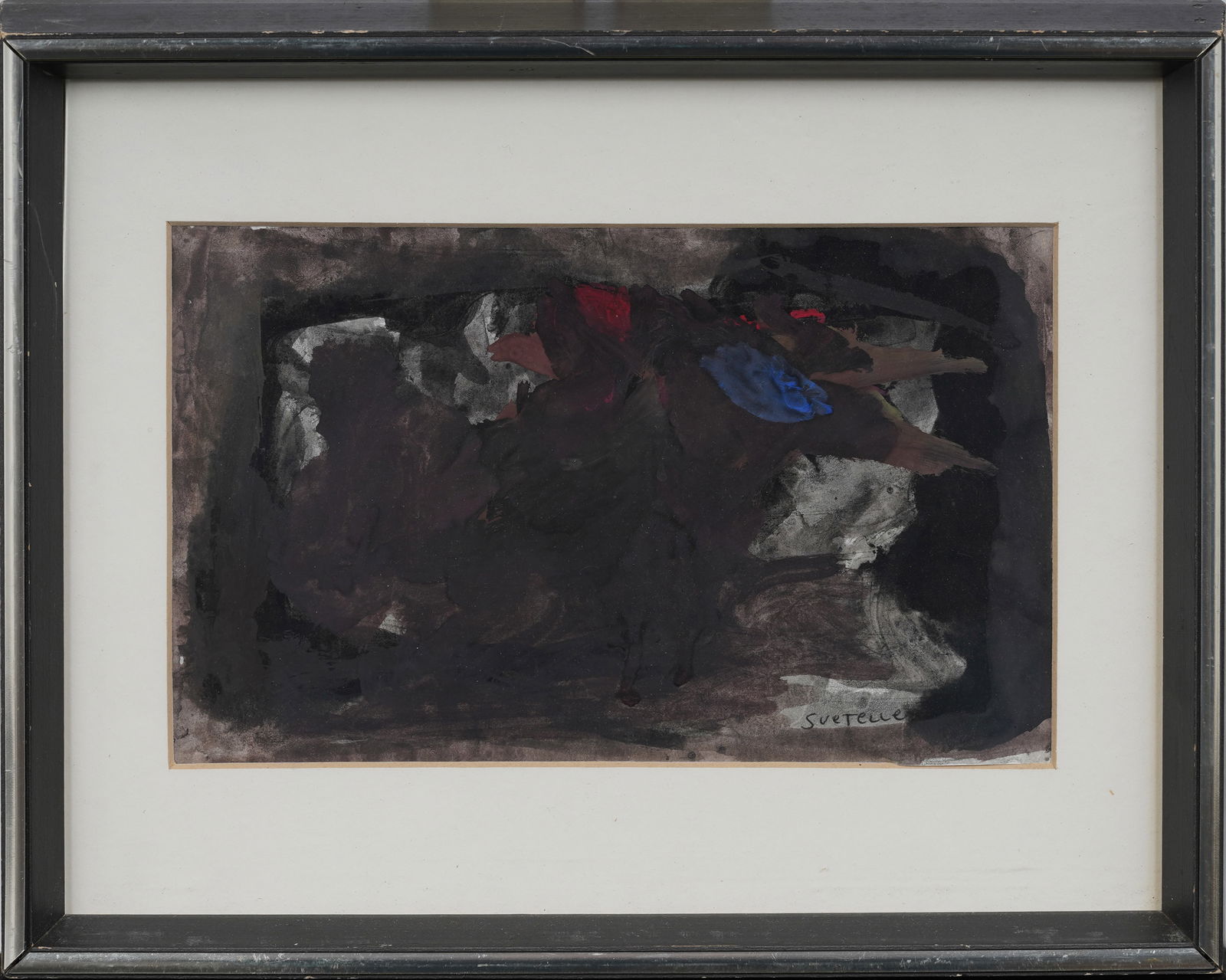 Suetelle Comen Vintage American Modernist Framed Abstract Expressionist Painting (1 of 6)