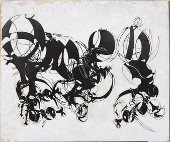 Vintage American Modernist Abstract Expressionist Oil Painting