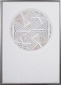 Vintage American Modernist Cut Paper Signed Framed Print