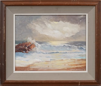 Carlos Koetzner Signed New England Impressionist Seascape Framed Oil Painting