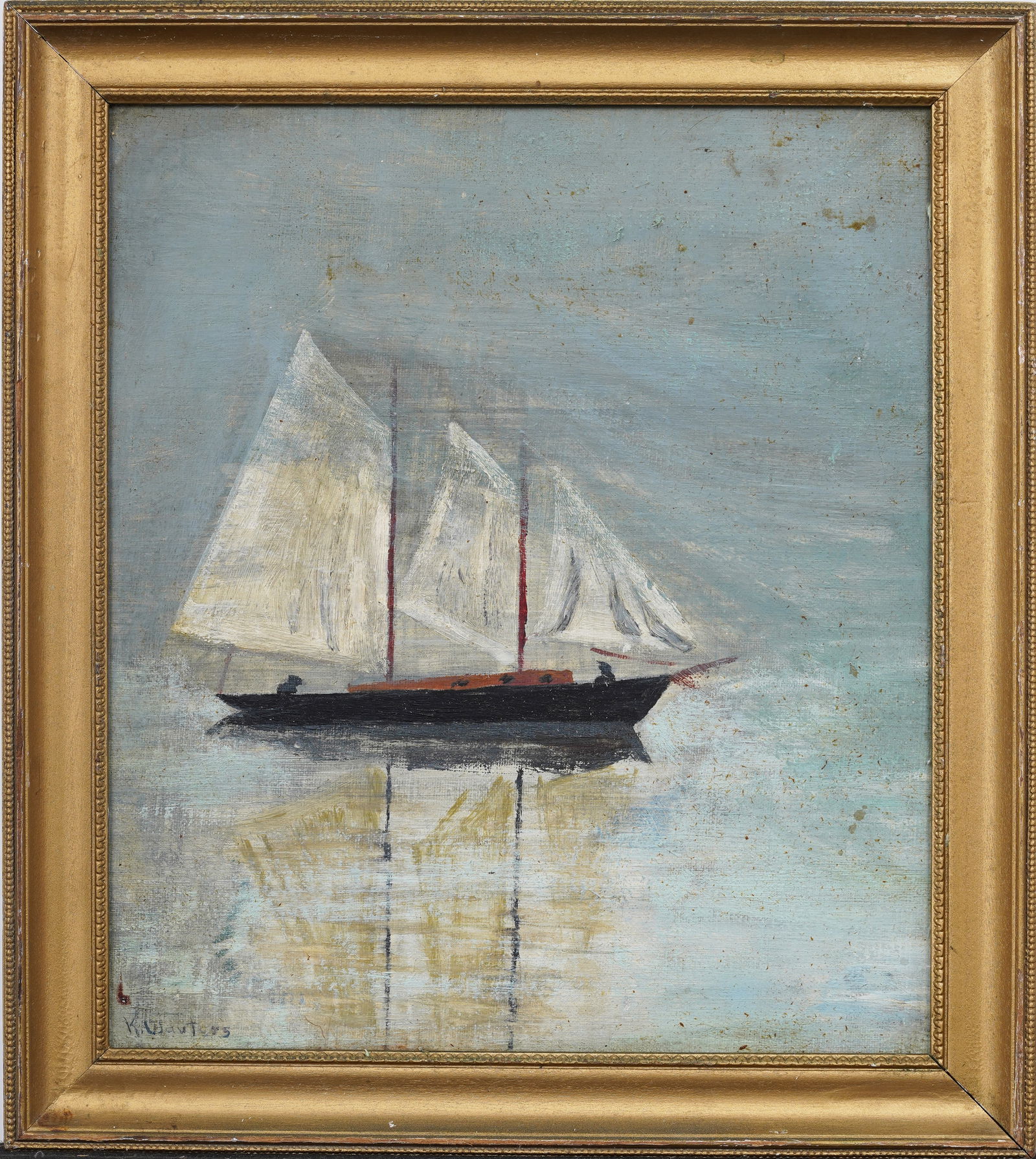 Katherine Wauters (1891 - 1982) Vintage American Impressionist Seascape "Fog Bound" Oil Painting (1 of 7)