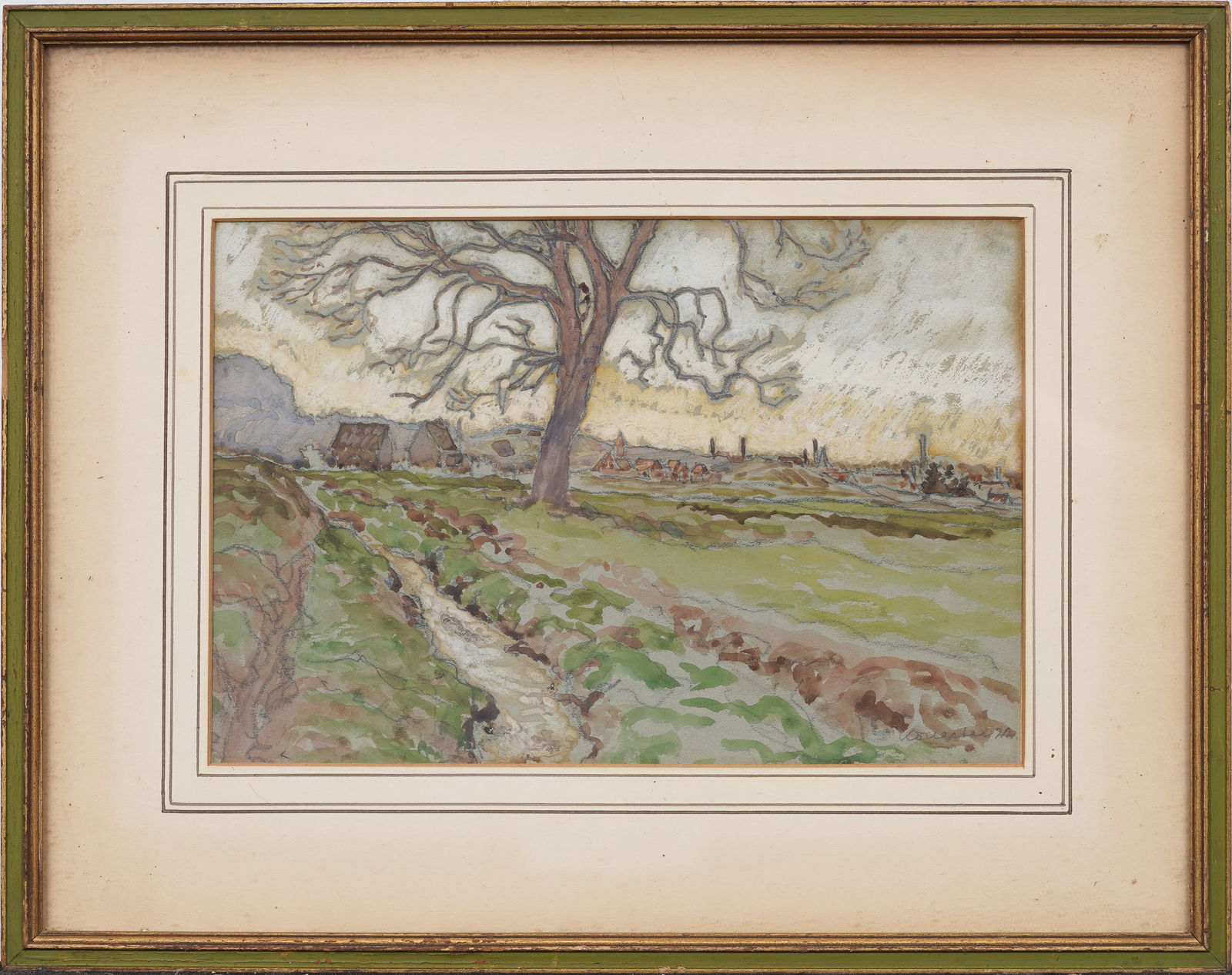 Vintage European Modernist Framed Landscape Painting (1 of 7)
