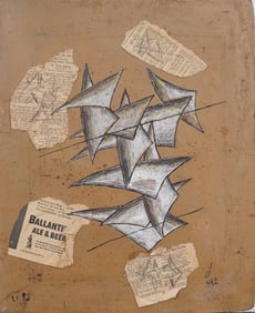 Vintage American Modernist Abstract Oil Painting