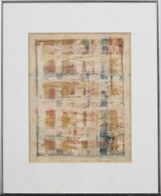 Vintage American Modernist Abstract Framed Signed Mid Century Modern Painting