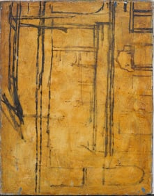 Vintage American Modernist Abstract Expressionist Mid Century Oil Painting