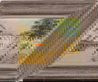 Vintage Paris Modern Street Scene Nicely Framed Impressionist Signed Oil Painting