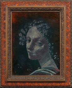 Vintage American Modernist Fauvist Woman Portrait Framed Signed Oil Painting