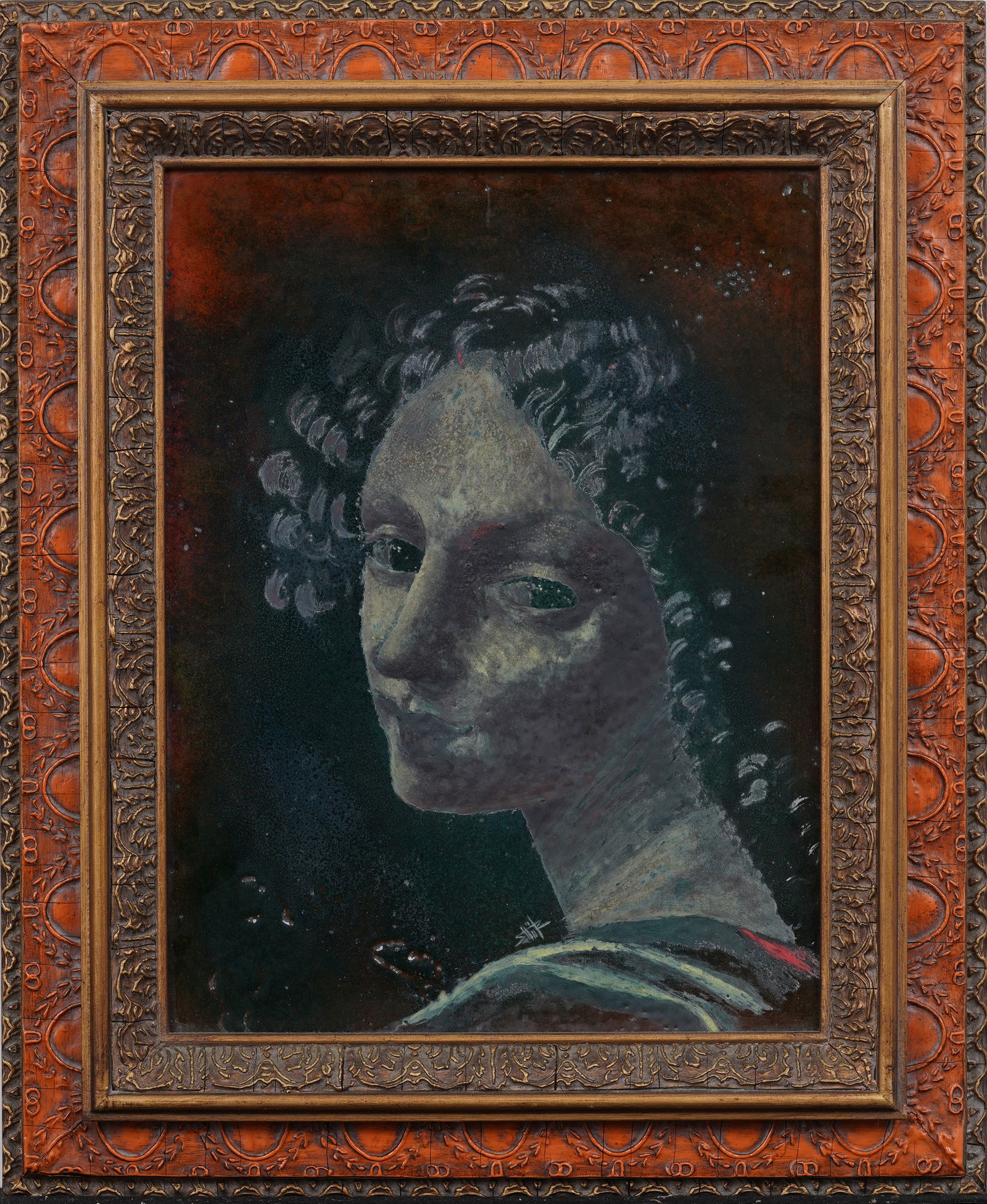 Vintage American Modernist Fauvist Woman Portrait Framed Signed Oil Painting (1 of 7)