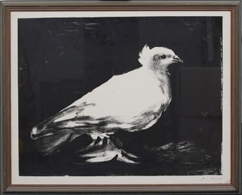 Pablo Picasso (1881 - 1973) Vintage Cubist "Dove" Bird Portrait Framed Modernist Print