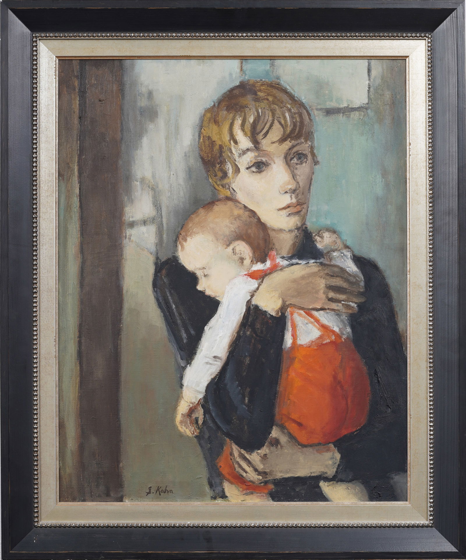 Susan B. Kahn (Born 1924) Signed Vintage American Family Portrait Framed Oil Painting (1 of 7)