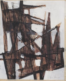 Hans Kline (1924 - 1994) Vintage American Modernist Abstract Expressionist Signed Oil Painting