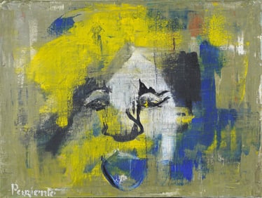 Abraham Pariente (B1962) Israeli American Modernist Abstract Figural Portrait Framed Oil Painting