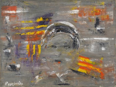 Abraham Pariente (B1962) Israeli American Modernist Abstract Figural Portrait Framed Oil Painting