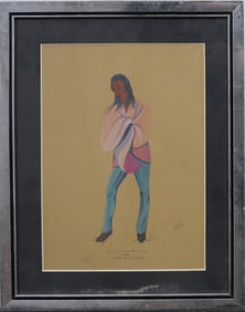 Jonny Hawk (1934-2022) Vintage Indigenous Creek Seminole Oklahoma Native American Acrylic Painting