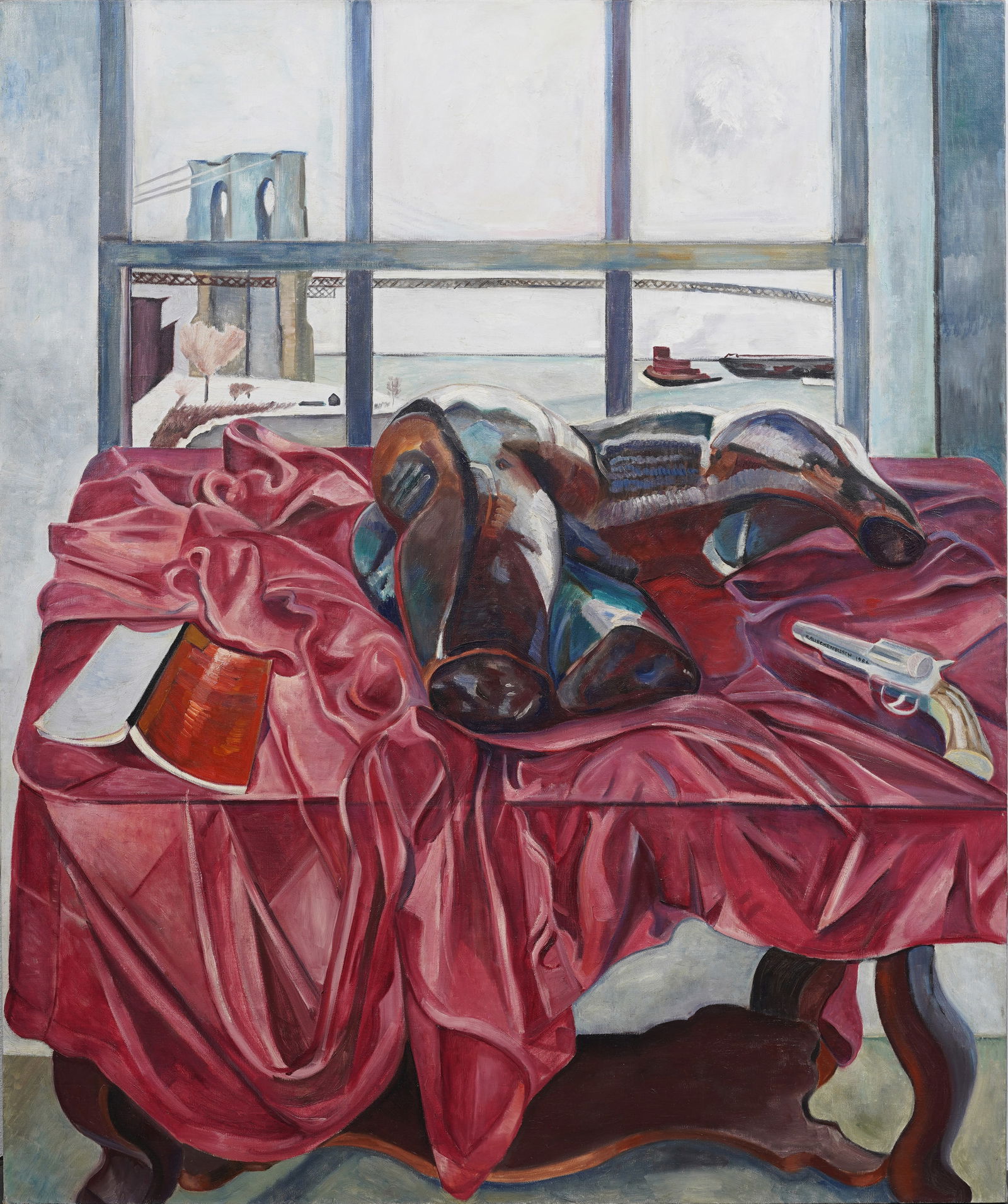 Stephanie Rauschenbusch New York City Brooklyn Bridge Chrome Mannequin Interior Oil Painting (1 of 8)