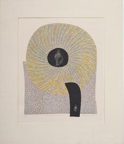 Vintage American Modernist Signed Seashell and Spiral Lithograph 41/80