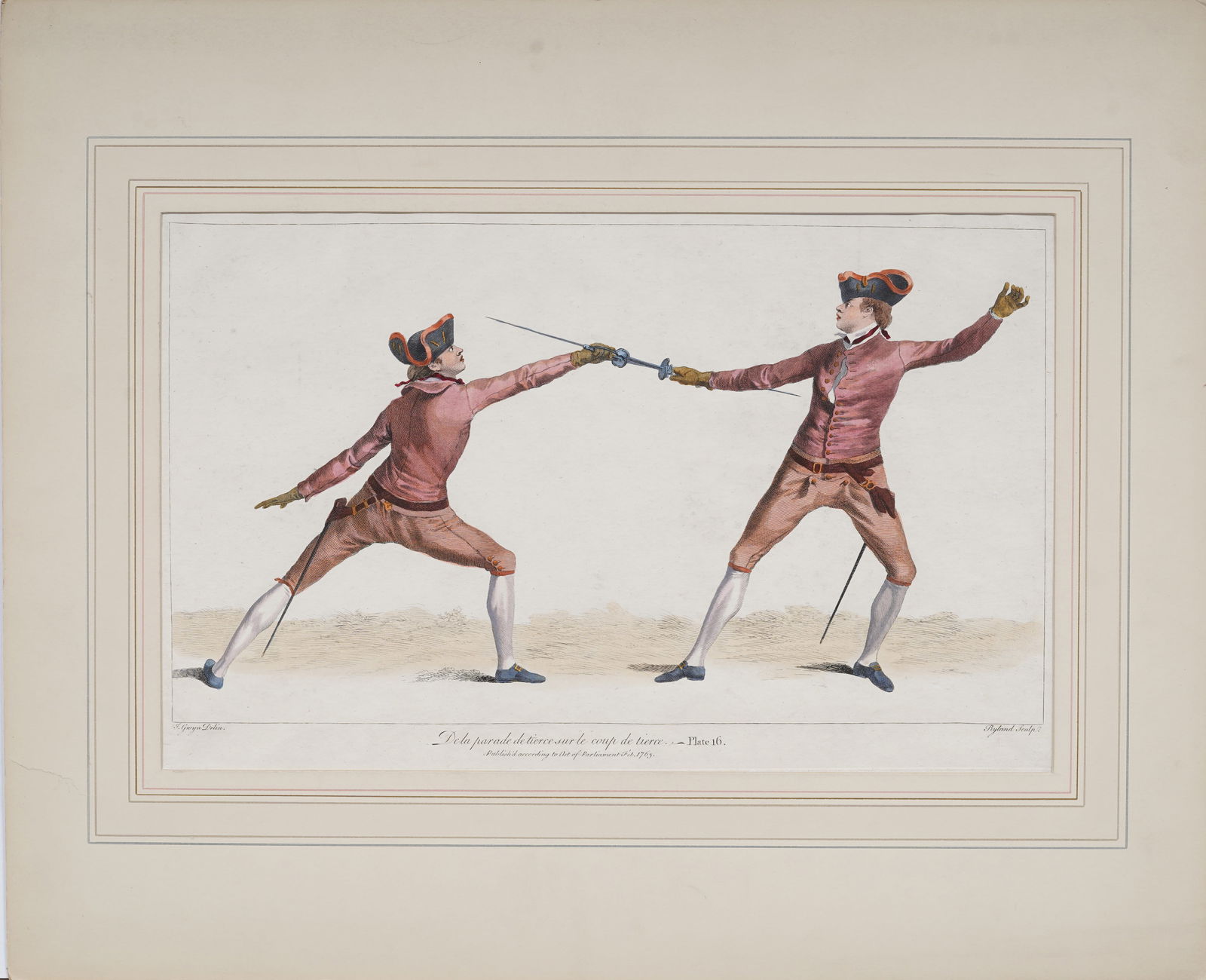 J. Gwyn Delin Lot of Four 18th Century Plates from French Fencing Manual (1 of 9)