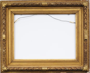 Antique Ornate European or American Giltwood and Gesso Painting Frame fits 14.5" x 19" Painting