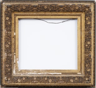 Antique Ornate French Giltwood and Gesso Painting Frame fits 13.75" x 15.5" Painting