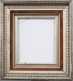 Exceptional Antique Ornate American Silver Foiled and Gilded Painting Frame fits 12.25" x 10.25"