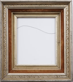 Exceptional Antique Ornate American Silver Foiled and Gilded Painting Frame fits 12" x 10" Painting