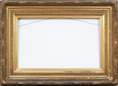 Antique European Intricate Applied Ornament Giltwood and Gesso Frame fits 22.25" x 36.25" Painting
