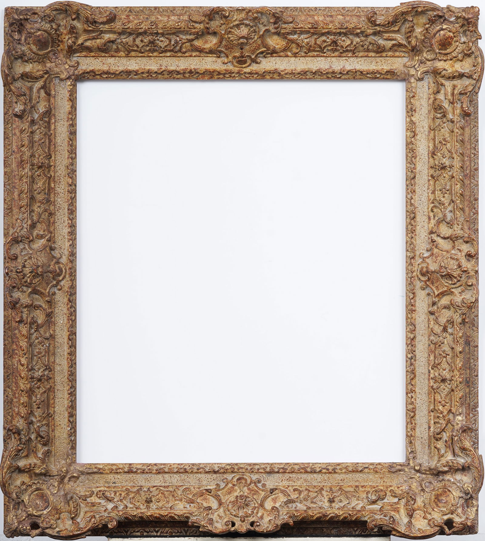 Antique French or Italian Regence Oil Painting Frame Fits 24" x 21" Artwork: Antique European oil painting frame. Measuring 34 by 29 inches overall and fits 24 by 21 inch painting. Please see all images for condition. Size is measured and written on the back of the painting or