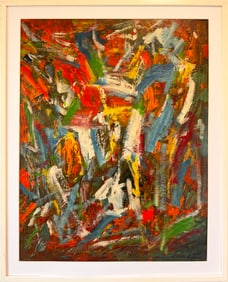John Little (1907 - 1984) Signed 1956 American Abstract Expressionist Framed Original Oil Painting