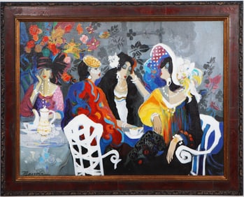Isaac Maimon (Born 1951) Vintage French Impressionist Cafe Scene Signed Limited Edition Print