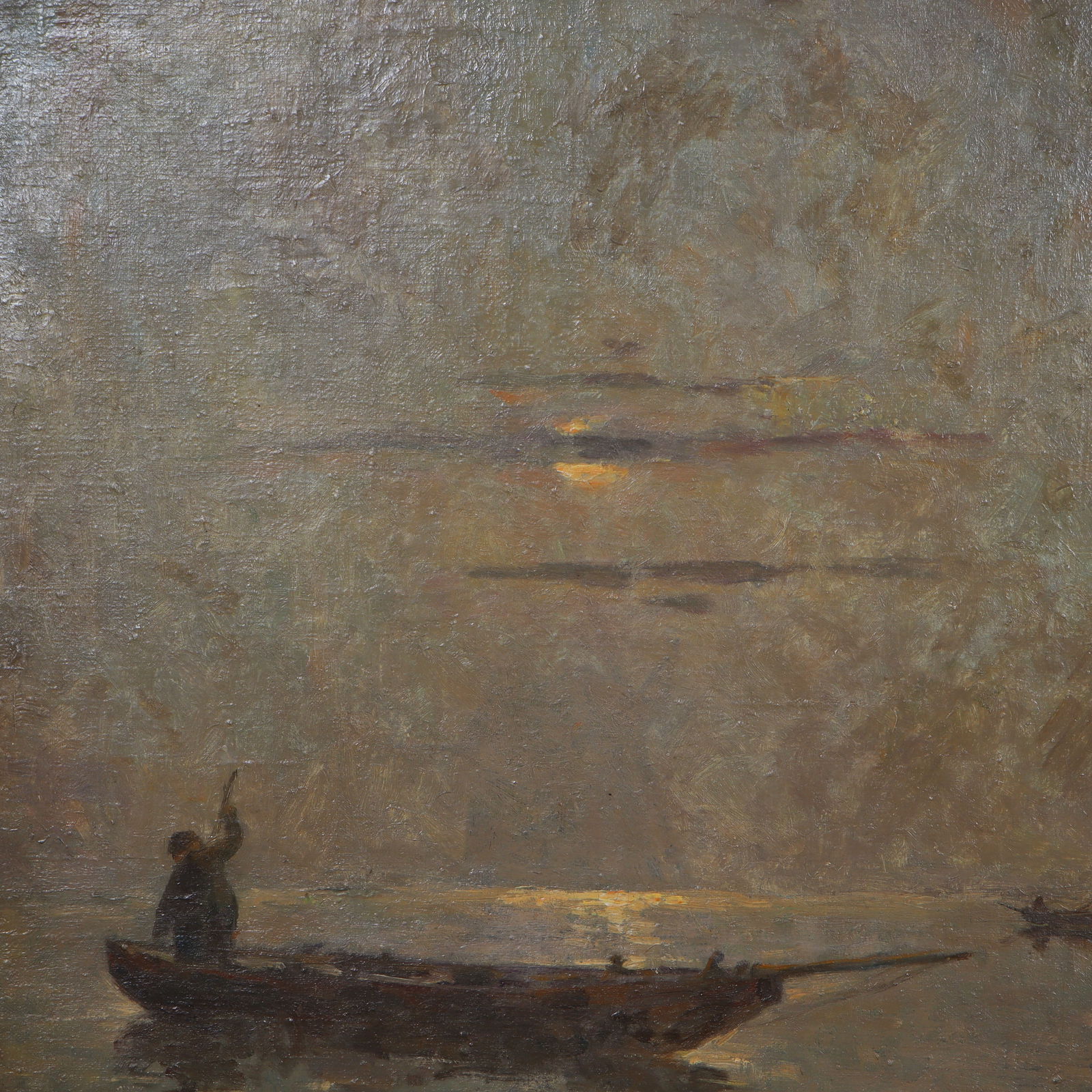 Antique American Impressionist Nocturnal Seascape Signed Southern School Superb Oil Painting - 5