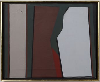 Vintage American Modernist Abstract Expressionist Framed Mid Century Modern FRamed Oil Painting