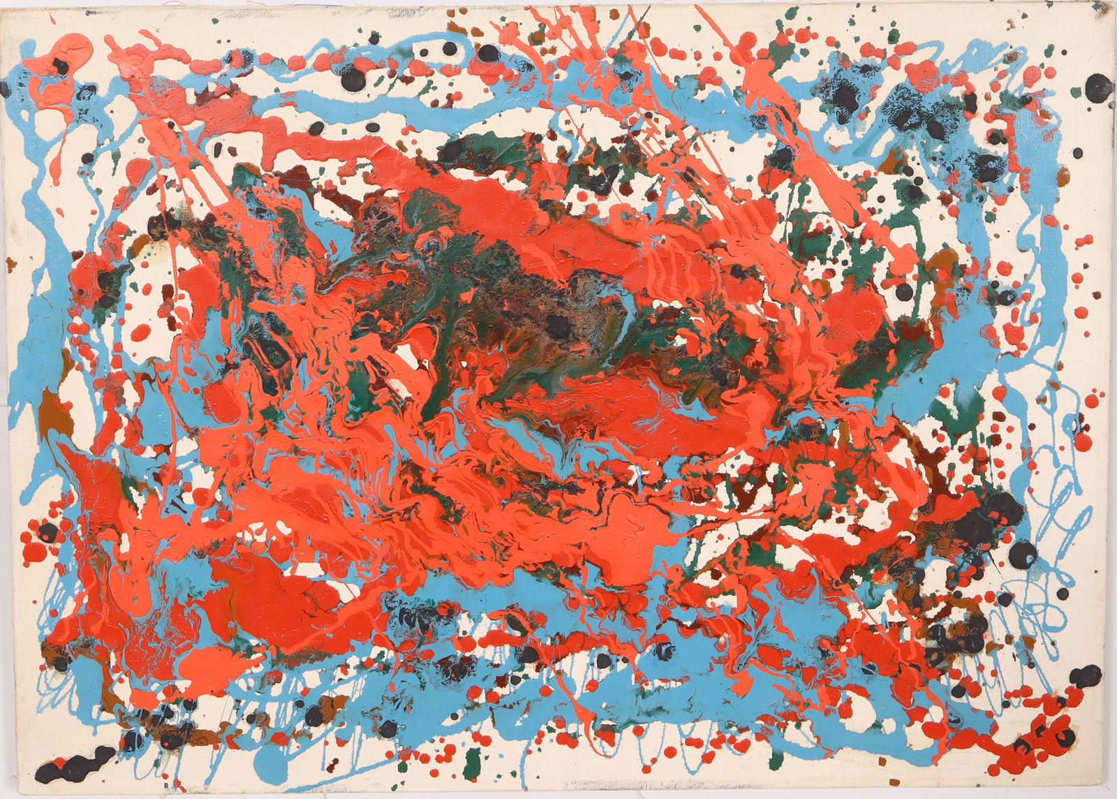 Clifford Wassmann Signed Vintage American Modernist Abstract Expressionist Oil Painting: Vintage American abstract oil painting. Oil on canvas. Signed verso. Measuring: 18 by 24 inches overall. Please see all images for condition. Size is measured and written on the back of the