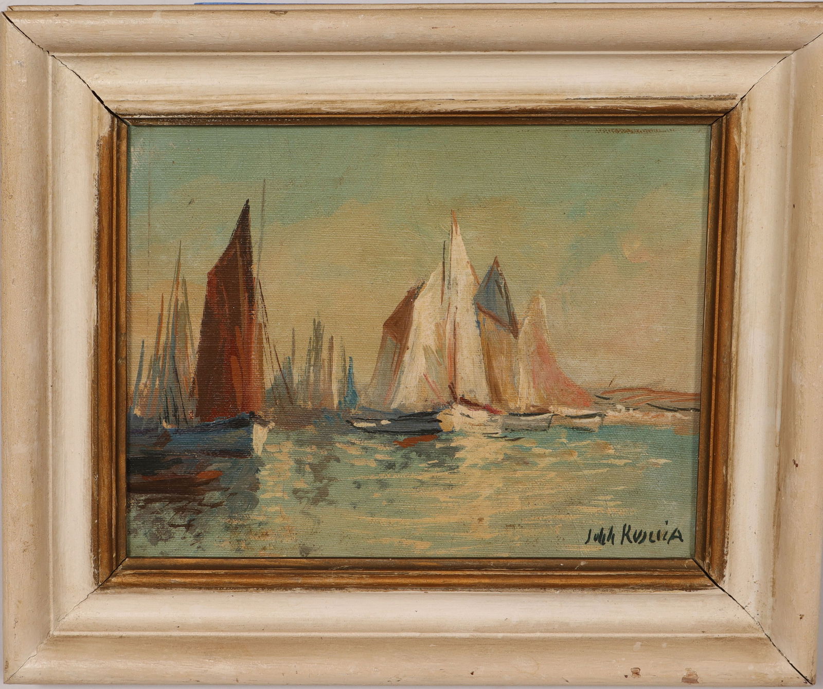 Vintage American Impressionist Framed Seascape Signed Oil Painting: Vintage American oil painting. Measuring: 11.5 by 13.5 inches overall, and 8 by 10 painting alone. Please see all images for condition. Size is measured and written on the back of the painting or