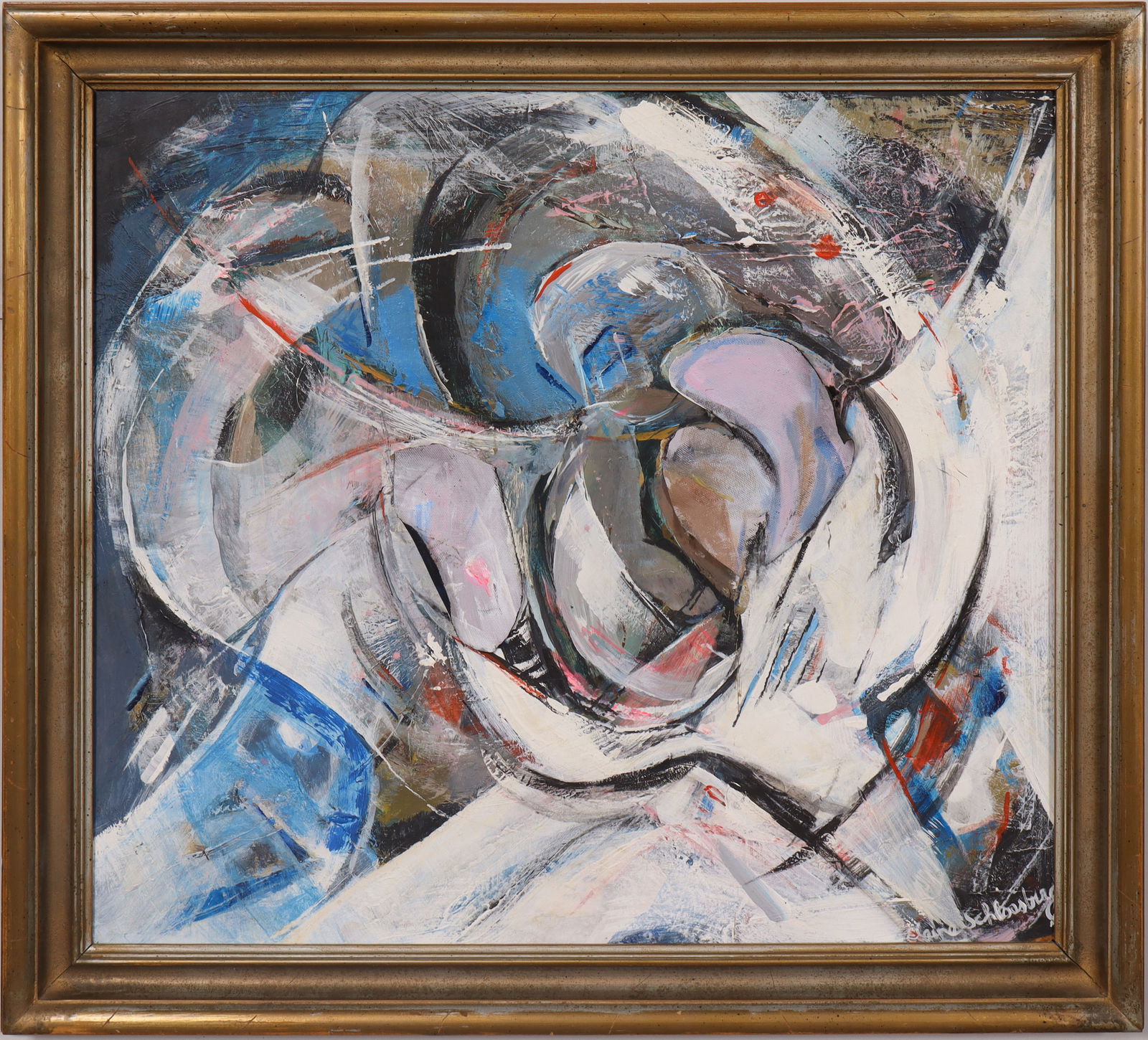 Vintage American Modernist Framed Signed Abstract Expressionist Oil Painting (1 of 6)