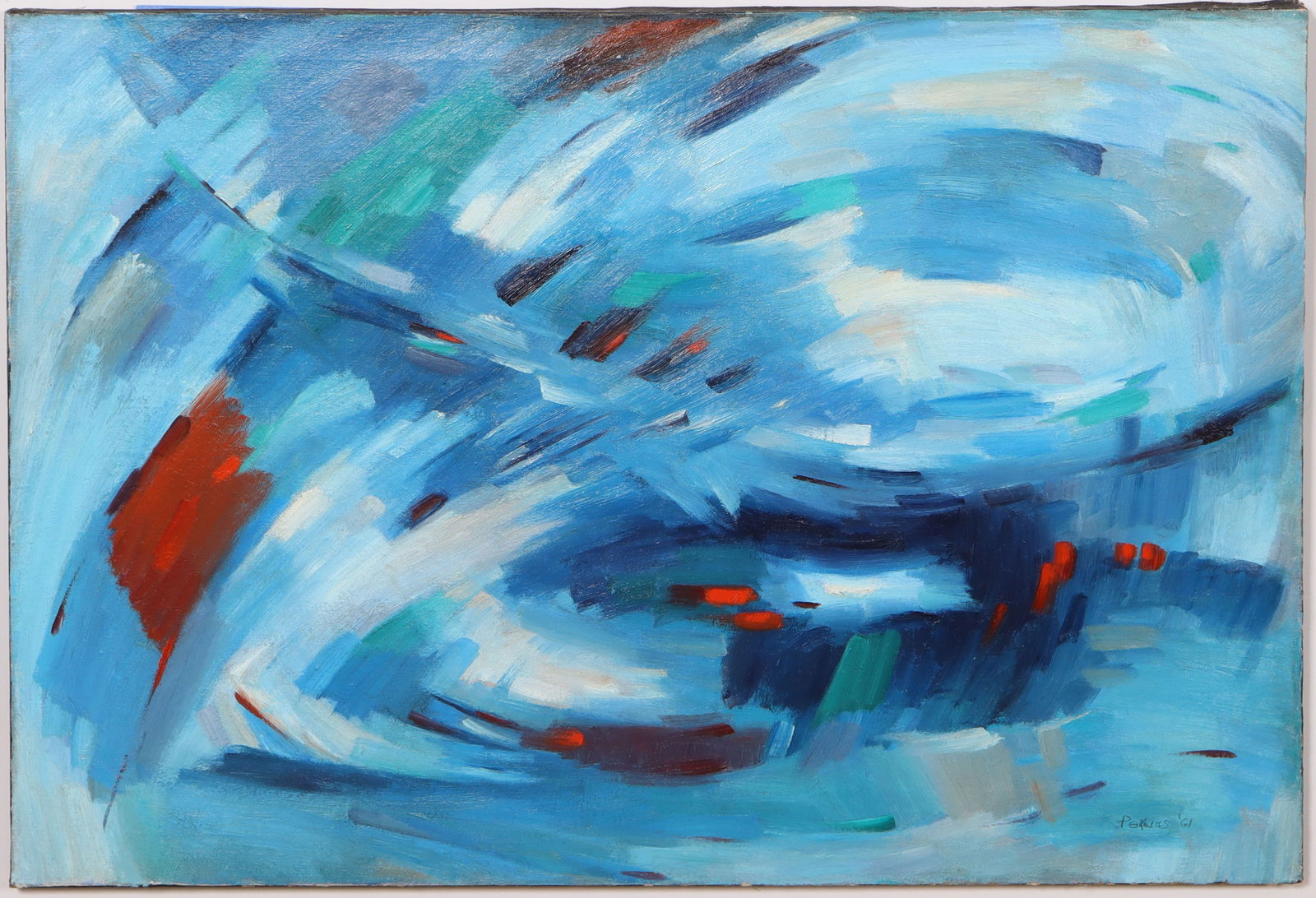 Large Vintage American Modernist Abstract Expressionist Signed Oil Painting (1 of 7)