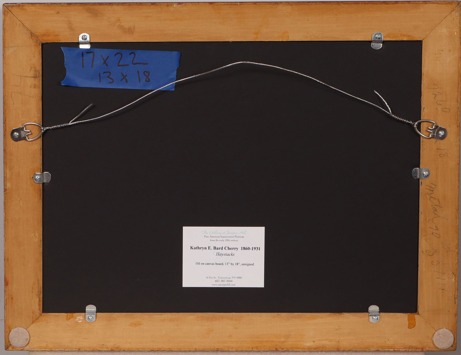 Kathryn Cherry (1860-1931) Antique American Impressionist Haystack Landscape Framed Oil Painting - 5