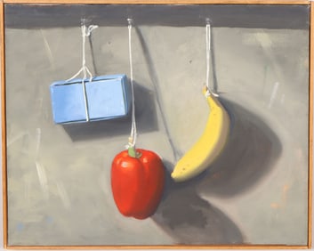 Vintage American Modernist Still Life Framed Oil Painting