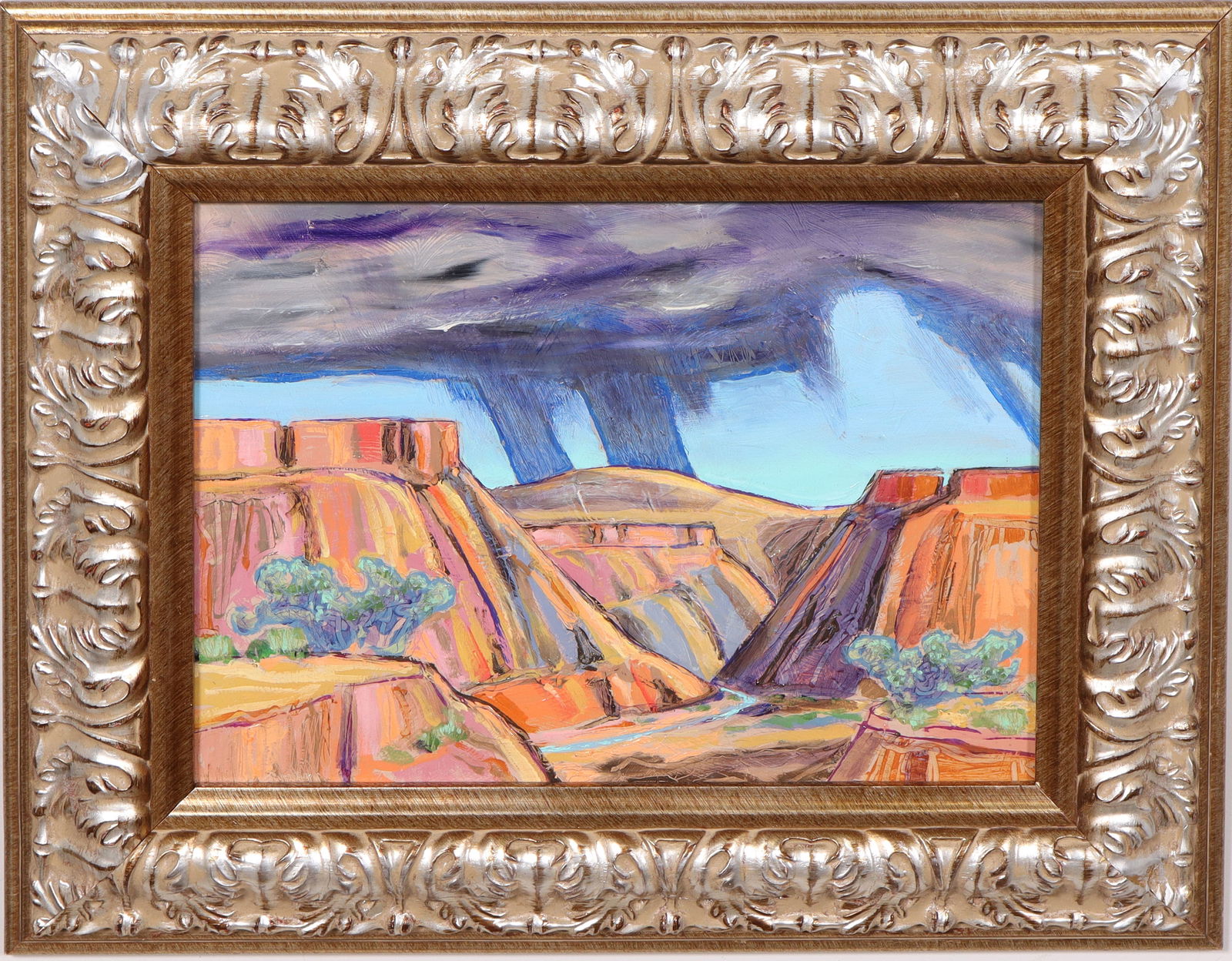 Vintage American Modernist Grand Canyon Framed Modernist Landscape Oil Painting (1 of 6)
