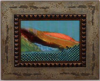 Vintage American Modernist Abstract Framed Signed Oil Painting