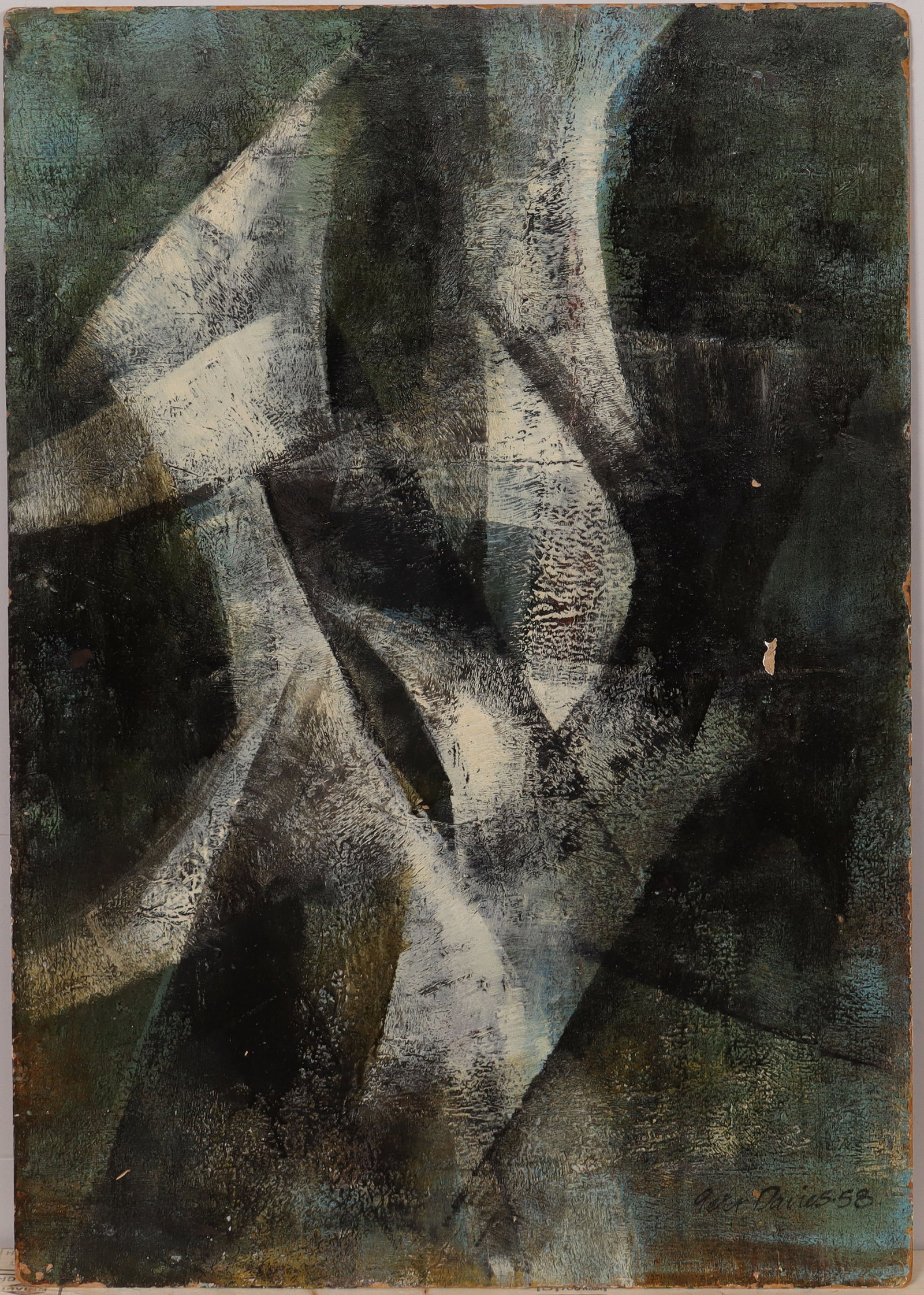 Vintage American Modernist Signed 1958 American Mid Century Abstract Expressionist Oil Painting (1 of 7)