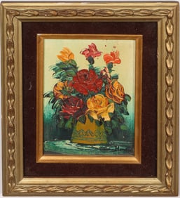 Vintage American Modernist Framed Still Life Oil Painting