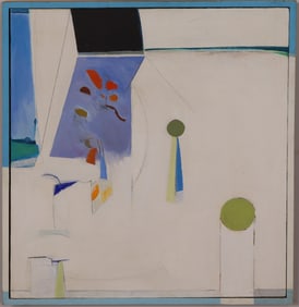 Vintage American Modernist Abstract Still Life Framed Oil Painting