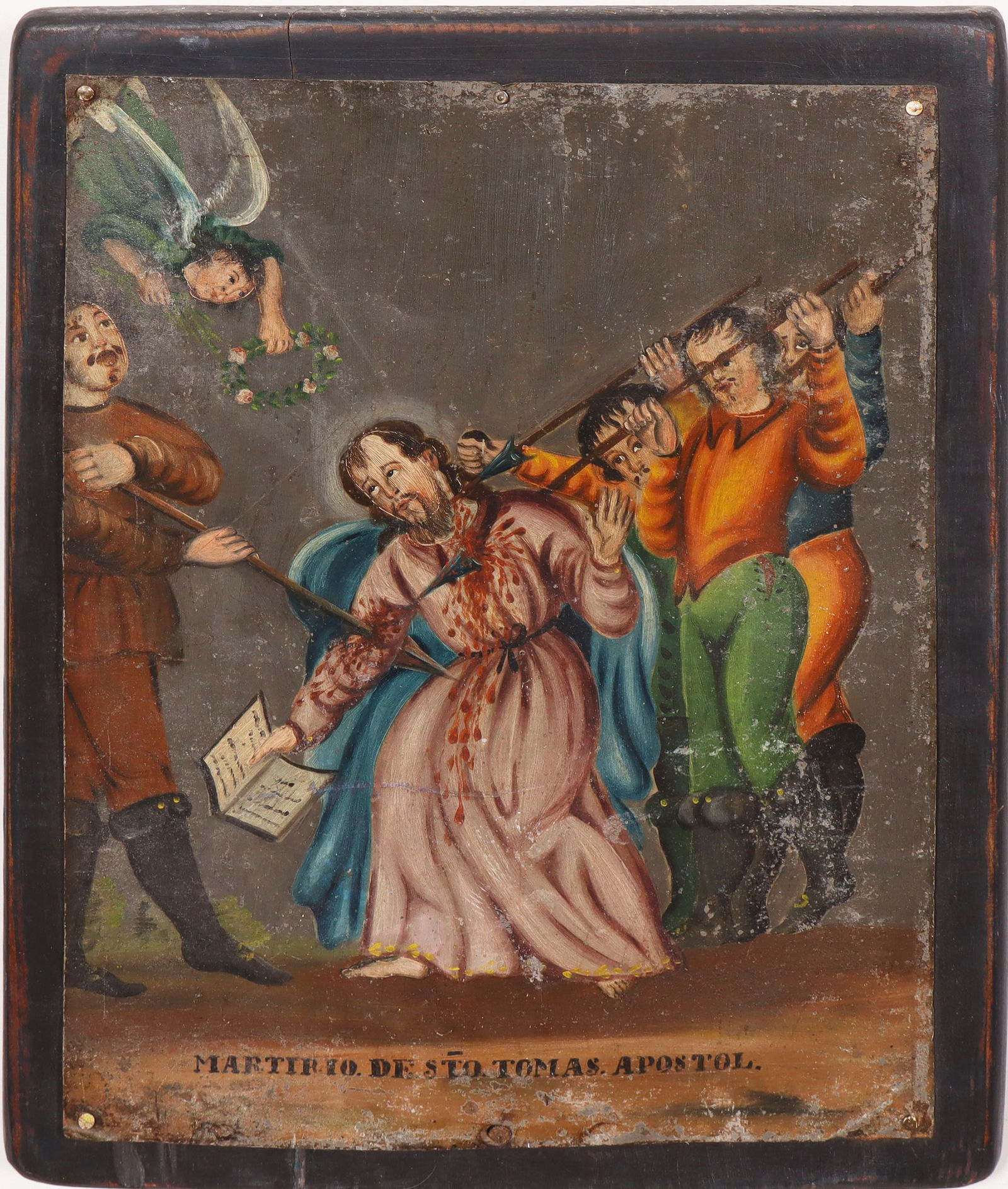 Vintage European Religious Icon Martyr Portrait Painting (1 of 6)