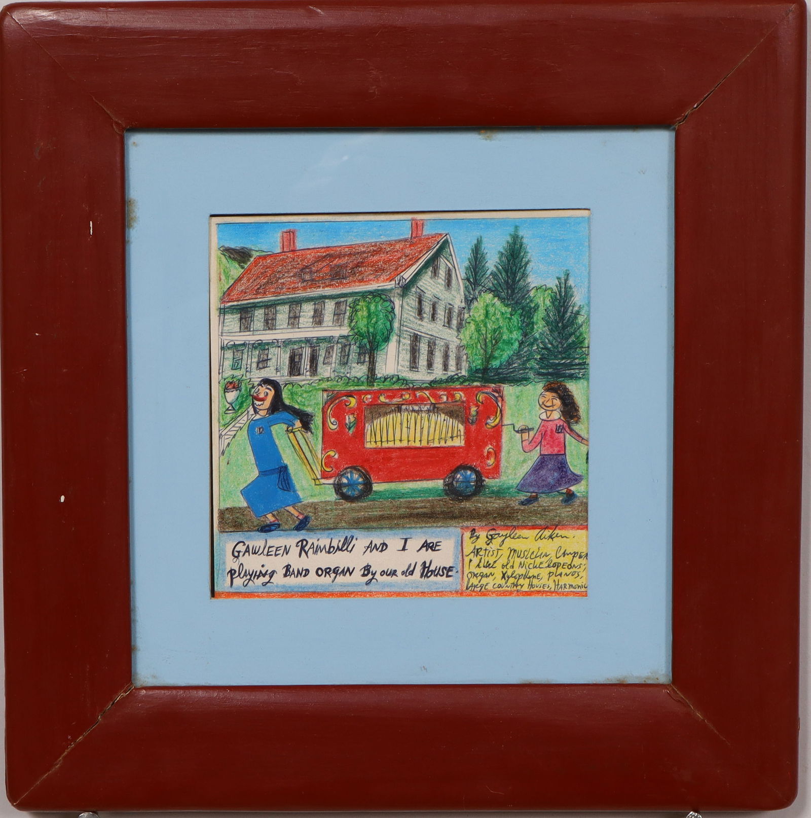 Gayleen Aiken (1934 - 2005) Vintage American Folk Art Signed Framed Original Painting (1 of 5)