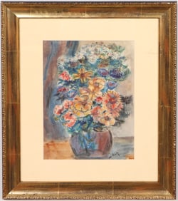 Nathaniel Dirk (1895-1961) Signed Vintage American Modernist Flower Still Life Painting