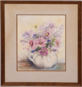 Vintage American Impressionist Flower Still Life Framed Painting
