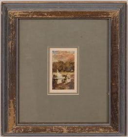 Nicely Painted Vintage American Impressionist Miniature Landscape Painting