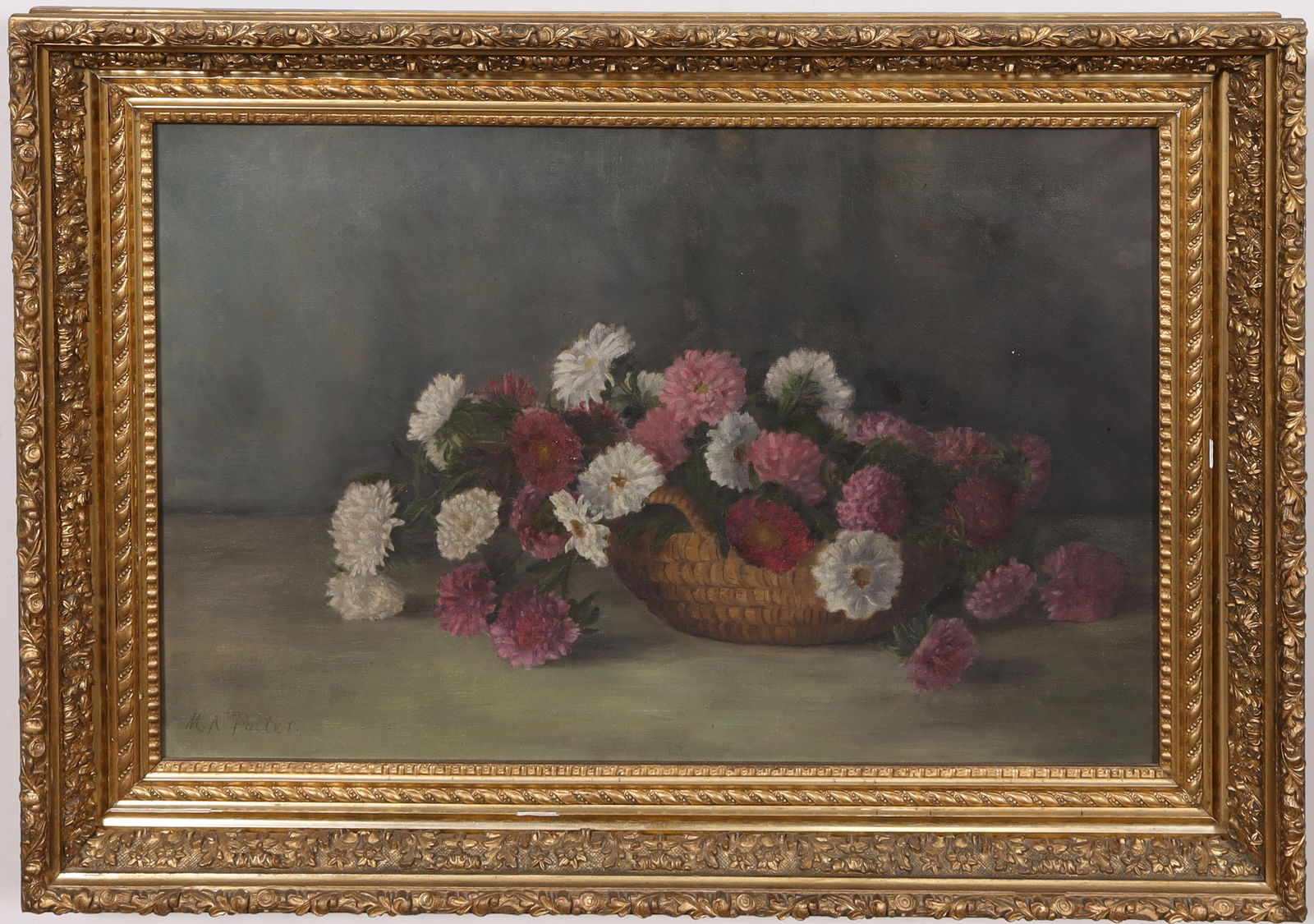 Signed "M.A. Potter" Antique American Still Life Framed Original Oil Painting (1 of 6)