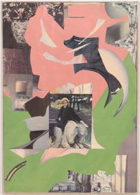 Vintage American Modernist Mixed Media Signed Abstract Expressionist Collage