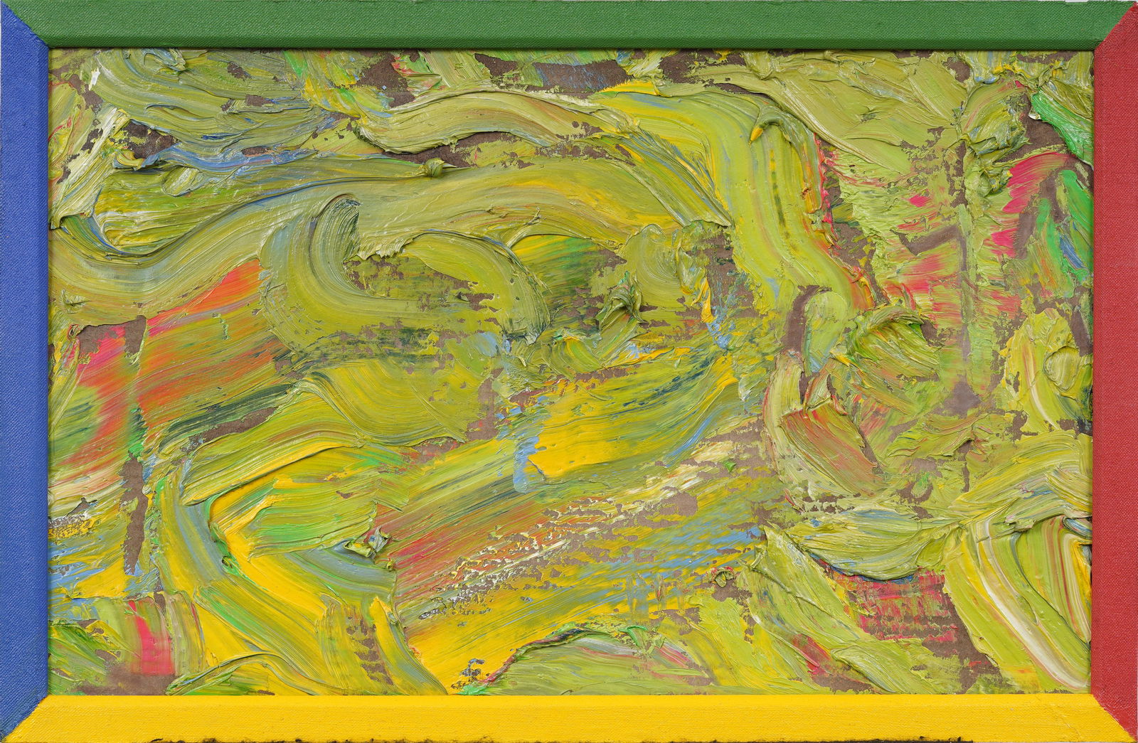 Delightfully Framed Colorful Modernist Abstract Impasto Original Oil Painting on Board (1 of 7)